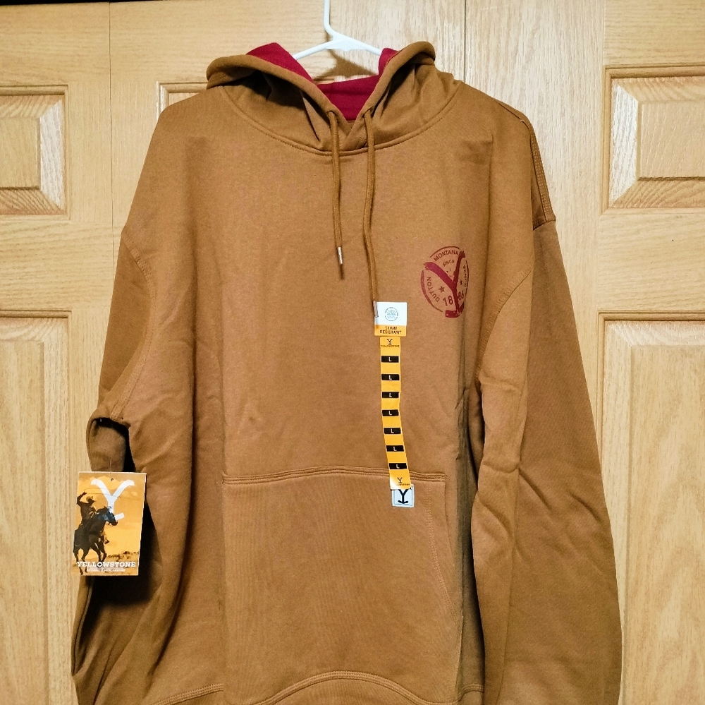 NEW Yellowstone Dutton Ranch Ballistic Duck Hoodie Sz L Kangaroo Pouch